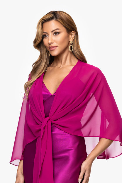 XSCAPE "Bernadette" Chiffon Shawl Wrap