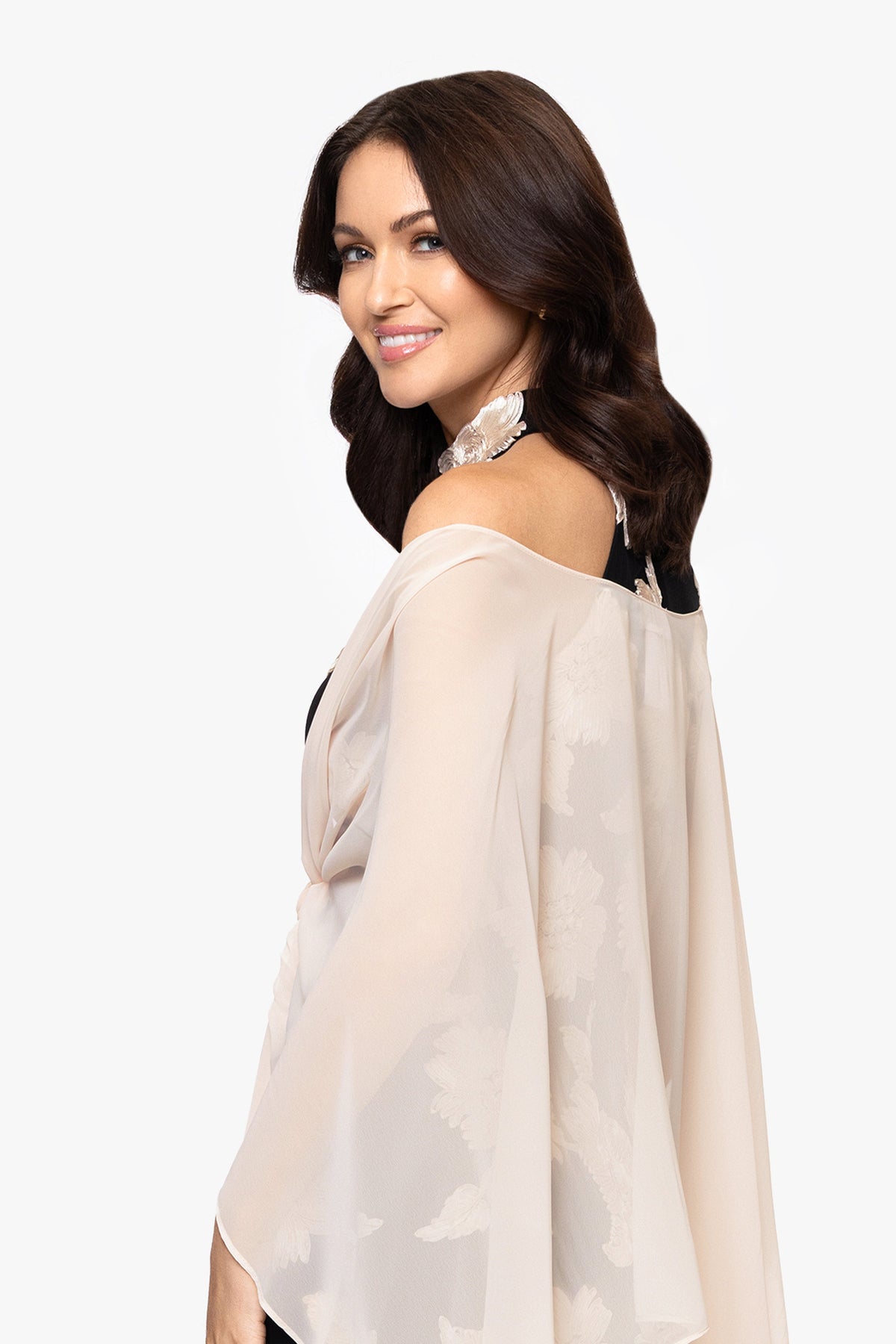 XSCAPE "Bernadette" Chiffon Shawl Wrap
